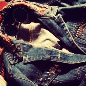 rock style jacket custom, upcycled